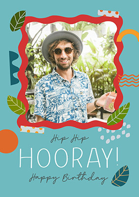 Hip Hip Hooray Birthday Photo Card