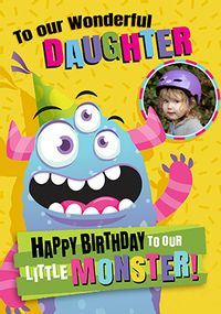 Tap to view To Our Little Monster Daughter Photo Birthday Card