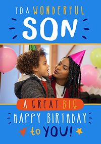 Tap to view Wonderful Son Photo Upload Birthday Card