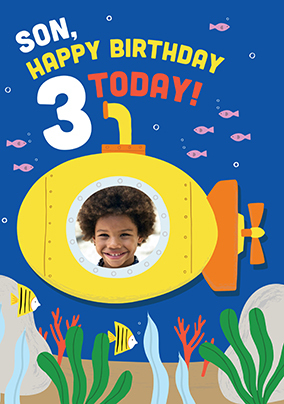 Sea Adventures 3rd Birthday Photo Card