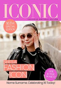 Tap to view Iconic Magazine 16th Birthday Photo Card