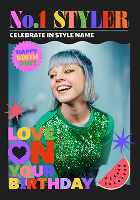 No 1 Styler Magazine Birthday Photo Card