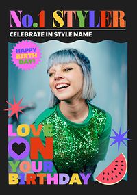 Tap to view No.1 Styler Magazine Birthday Photo Card