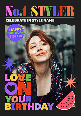No.1 Styler Magazine Sister Birthday Photo Card