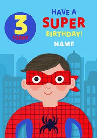 Tap to view Superhero 3rd Birthday Personalised Card