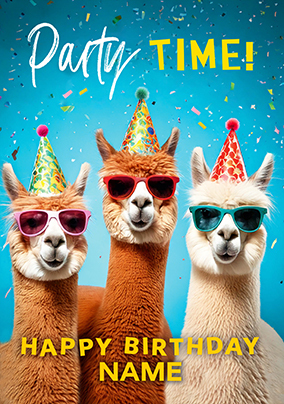 Party Time! Llama Birthday Card