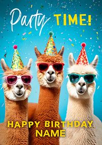 Tap to view Party Time! Llama Birthday Card