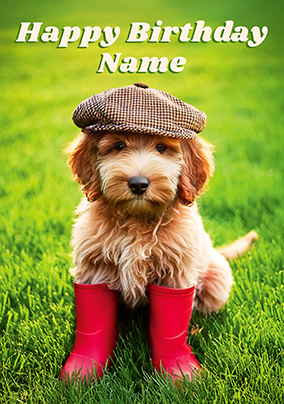 Photographic Farm Dog Personalised Birthday Card