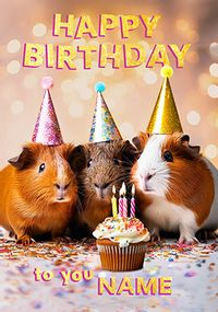 Tap to view Photographic Guinea Pigs Personalised Birthday Card