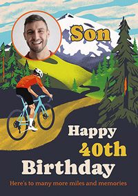 Tap to view Cyclist Son 40th Birthday Photo Card