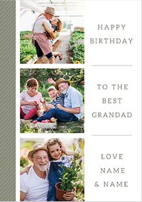 Tap to view Best Grandad 3 Photo Birthday Card