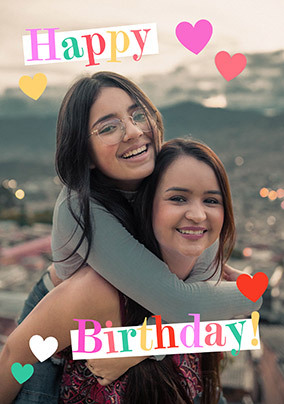 Happy Birthday Colourful Photo Card