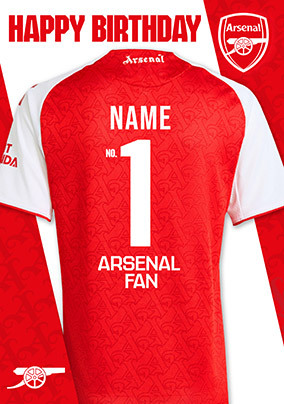 Arsenal Football T-shirt Birthday Card