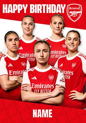 Photo of Arsenal Female Football Players Birthday Card