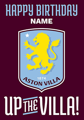 Aston Villa Football Crest Birthday Card