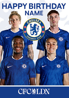 Chelsea Male And Female Football Players Birthday Card