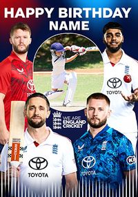 Tap to view England Cricket Team Birthday Photo Card