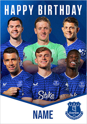 Everton Male Football Players Birthday Card