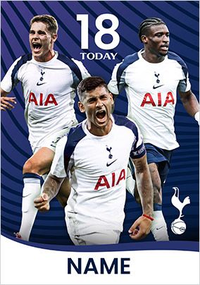 Photo of Tottenham Hotspur Football Players 18th Birthday Card