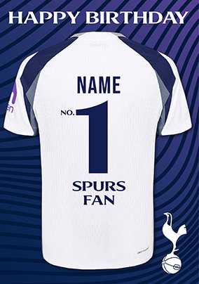 Tottenham Hotspur Football T-shirt Birthday Card