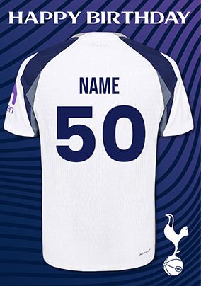 Photo of Tottenham Hotspur Football T-shirt Age 50 Birthday Card