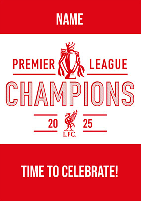 Premier League Celebrate Liverpool Champions Birthday Card