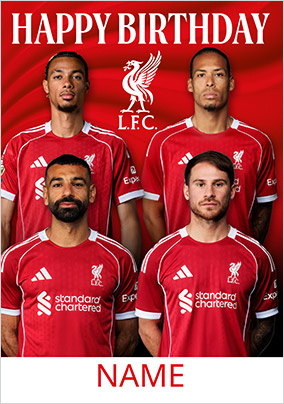 Liverpool Football Players Birthday Card