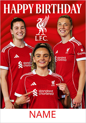 Liverpool Female Football Players Birthday Card