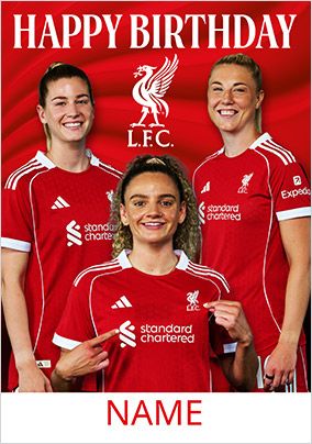 Photo of Liverpool Female Football Players Birthday Card
