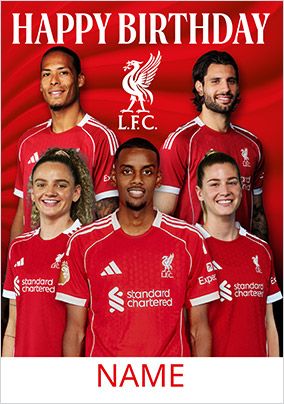 Photo of Liverpool Male & Female Football Players Birthday Card