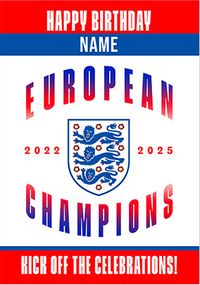 Tap to view Lioness 2025 European Champions Kick Off Birthday Card