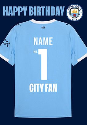 Photo of Manchester City Football T-shirt Birthday Card