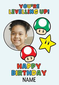 Tap to view Super Mario Leveling Up Birthday Photo Card