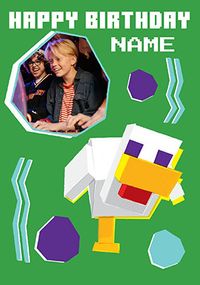 Tap to view Minecraft Chicken Birthday Photo Card