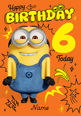 Minions 6 Today Birthday Card