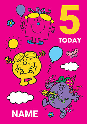 Little Miss 5 Today Birthday Card