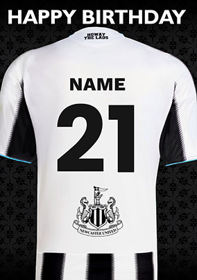 Newcastle Football T-shirt 21st Birthday Card