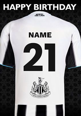 Photo of Newcastle Football T-shirt 21st Birthday Card