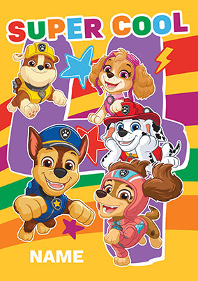 Paw Patrol Super Cool Age 4 Birthday Card