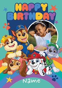 Tap to view Paw Patrol Rainbow Birthday Photo Card