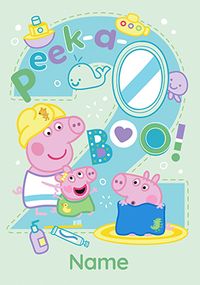 Tap to view Peppa Pig Peek-A-Boo Age 2 Birthday Card