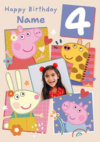 Tap to view Peppa Pig Age 4 Birthday Photo Card