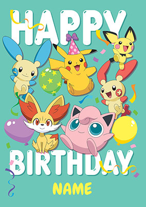 Pokemon Happy Birthday Card