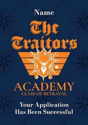 The Traitors Academy Birthday Card