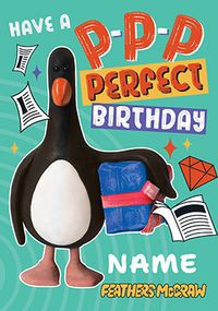 Tap to view Wallace & Gromit Feathers Birthday Card
