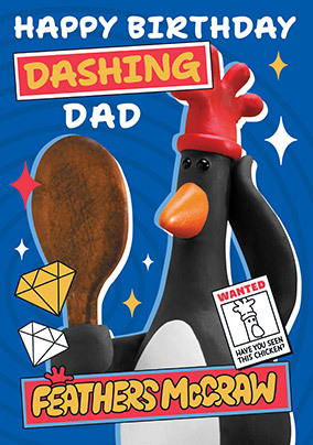 Wallace & Gromit Feathers Dad Birthday Card