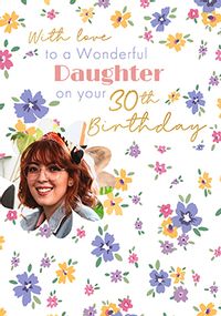 Tap to view Ditsy Floral Daughter 30th Birthday Photo Card