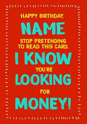 Photo of Looking For Money Birthday Card