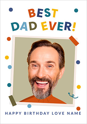 Funky Faces Best Dad Ever Birthday Photo Card