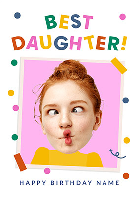 Funky Faces Best Daughter Birthday Photo Card